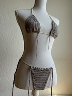 silver gray kini set s/m with grommets