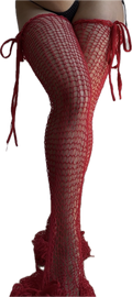 bright red leg warmers / chaps M/L