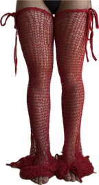 bright red leg warmers / chaps M/L