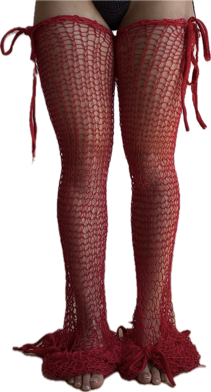bright red leg warmers / chaps M/L