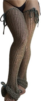 sparkly olive leg warmers / chaps M/L