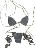silver gray kini set s/m with grommets
