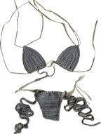 silver gray kini set s/m with grommets