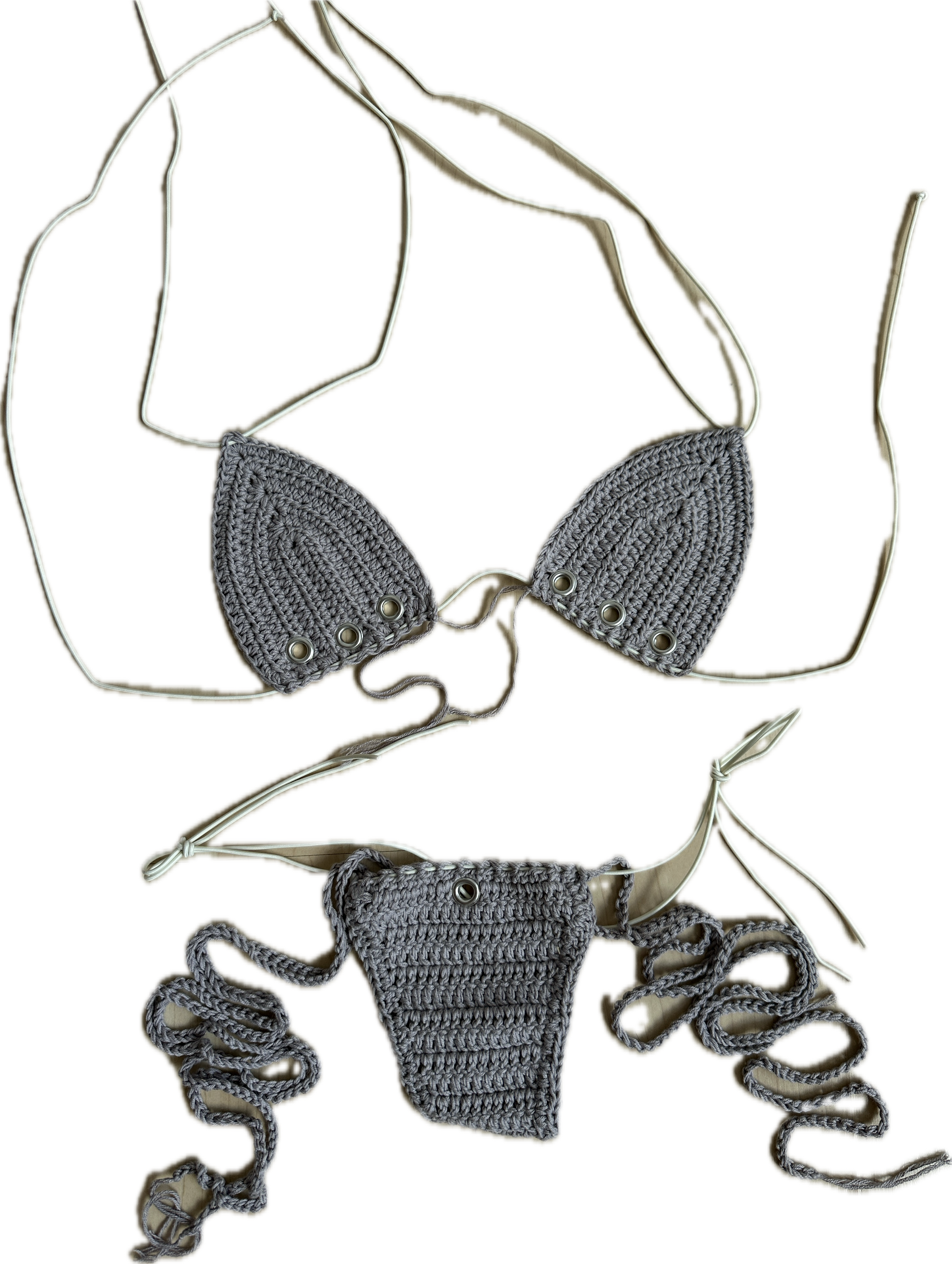 silver gray kini set s/m with grommets