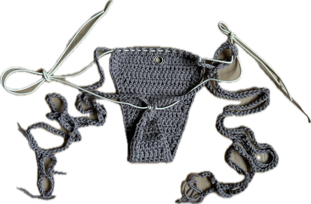 silver gray kini set s/m with grommets