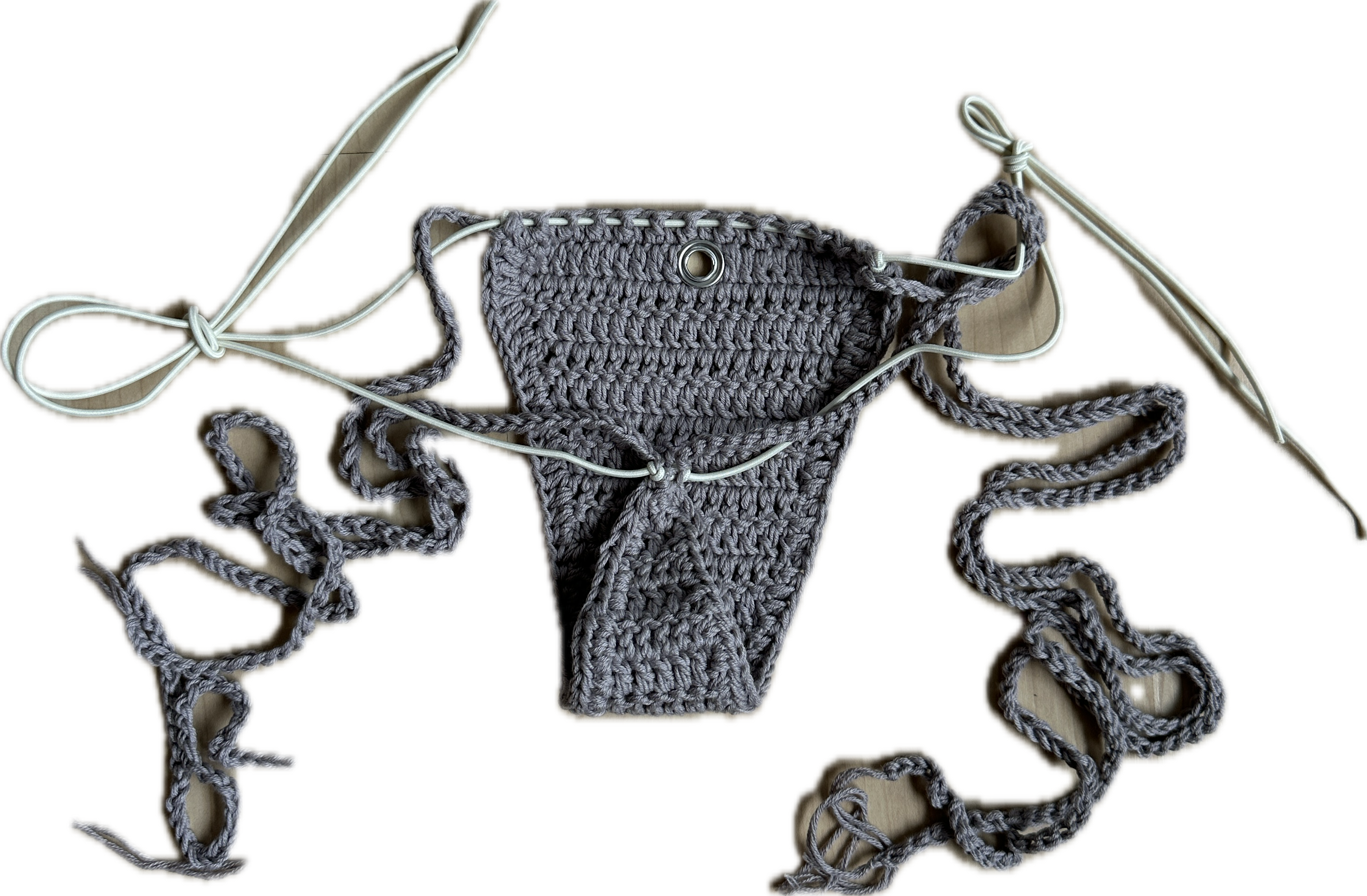 silver gray kini set s/m with grommets