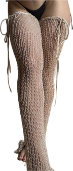 beige leg warmers / chaps M/L