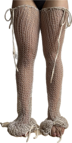 beige leg warmers / chaps M/L