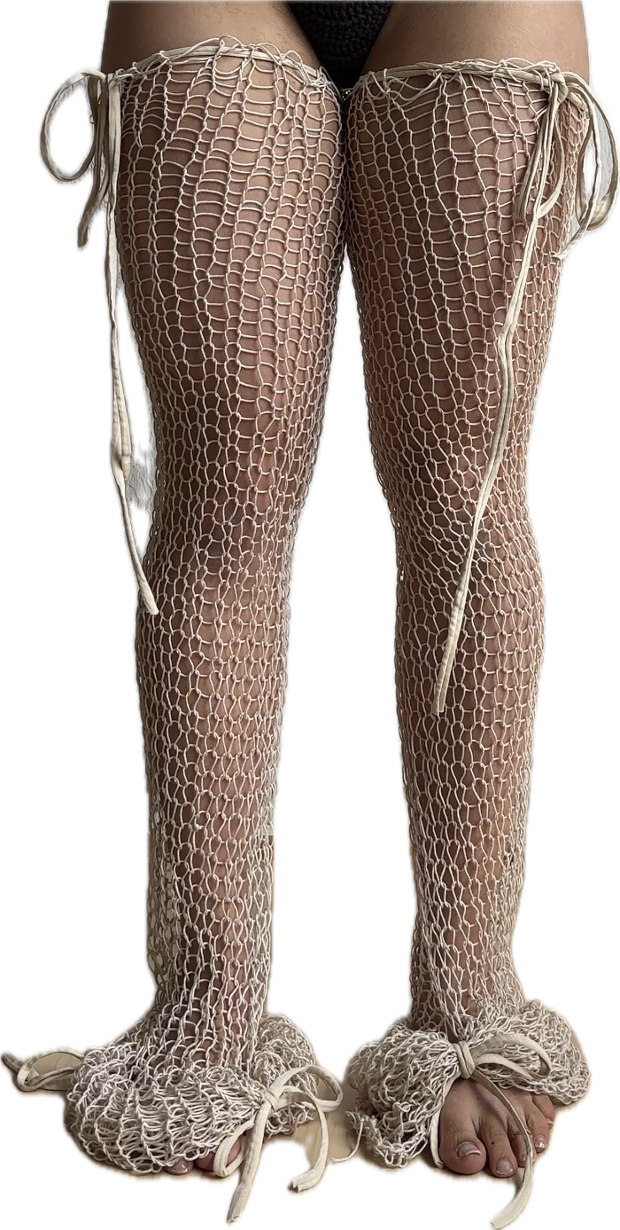beige leg warmers / chaps M/L