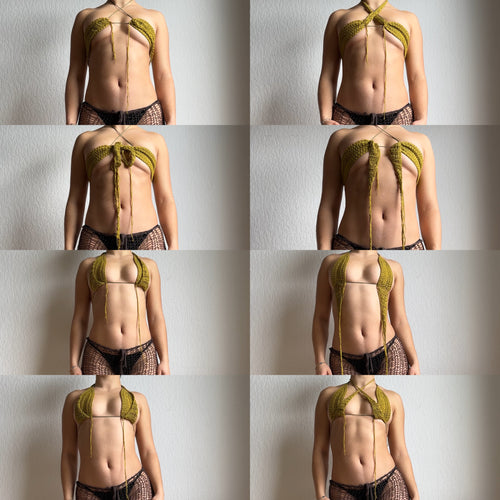 butterfly elastic kini top